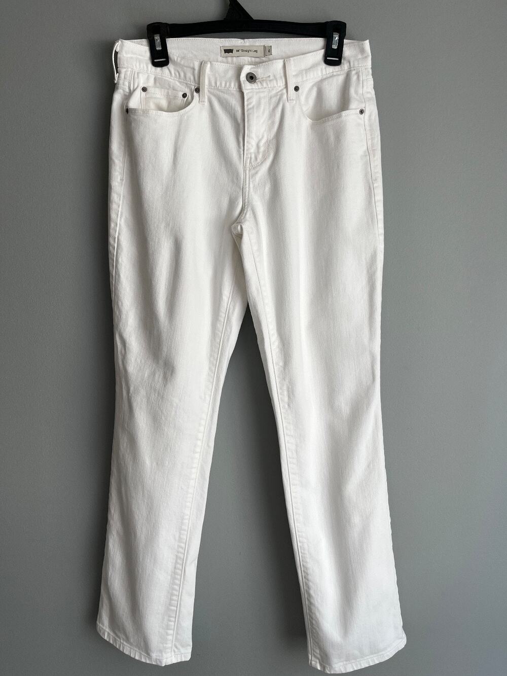 Levi's 505 Straight Leg Jeans Women's Size 4 White Denim Mid Rise Classic